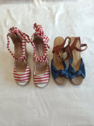 Lote de verano: 2 bolsos + 2 pares de cuñas
