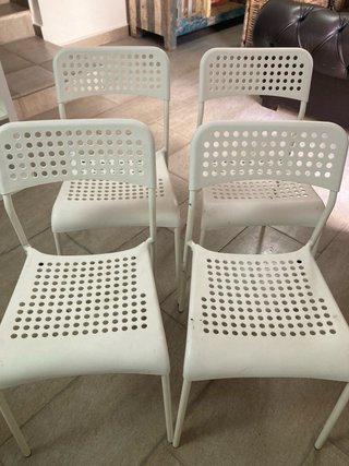 Pack 4 Sillas Blancas Interior/Exterior
