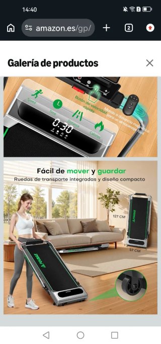 Cinta de Correr Plegable 5 en 1, 12KM/H