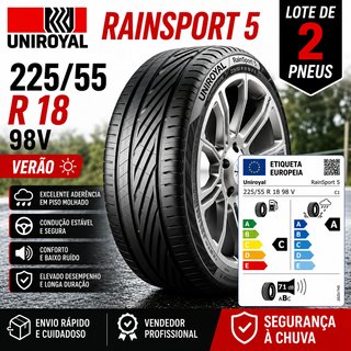 2 Pneus Uniroyal RainSport 5 225/55 R18 98V