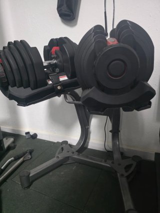 Mancuernas Ajustables hasta 40kg con soporte