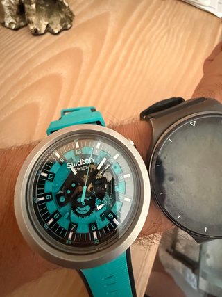 Swatch SB07S111 Reloj Hombre Plata/Turquesa