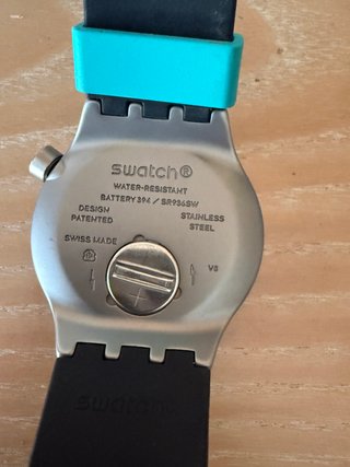 Swatch SB07S111 Reloj Hombre Plata/Turquesa