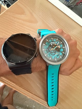 Swatch SB07S111 Reloj Hombre Plata/Turquesa