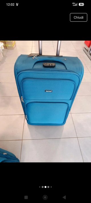 Set 3 Valigie Rugs Studio Blu con due ruote