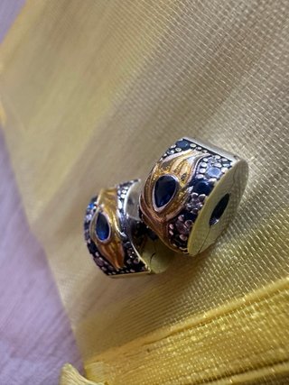 Charm separatori sicurezza con Zirconia Blu e Oro