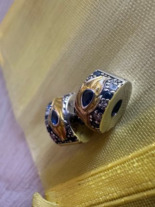 Charm separatori sicurezza con Zirconia Blu e Oro