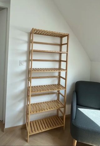 Scaffale alto in legno di bambù resistente nuovo