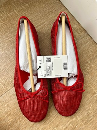 Bailarinas mesh rojo Nuevas con etiqueta