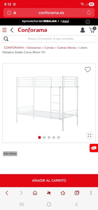 Letto a castello in metallo bianco Conforama