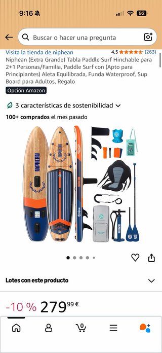 Tabla Paddle Surf Hinchable XL Niphean