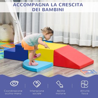 Juego de Construcción Suave de 4 Piezas, Juego Educativo para Niños de 1 a 3 Años para Casa y Escuela, Multicolor