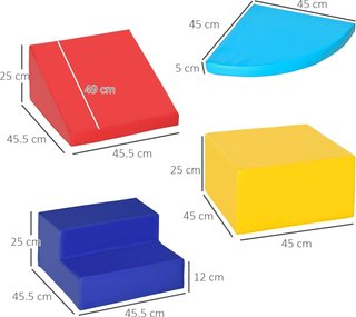 Juego de Construcción Suave de 4 Piezas, Juego Educativo para Niños de 1 a 3 Años para Casa y Escuela, Multicolor