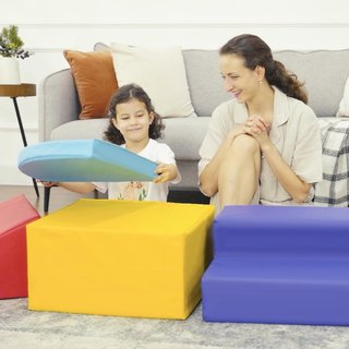 Juego de Construcción Suave de 4 Piezas, Juego Educativo para Niños de 1 a 3 Años para Casa y Escuela, Multicolor