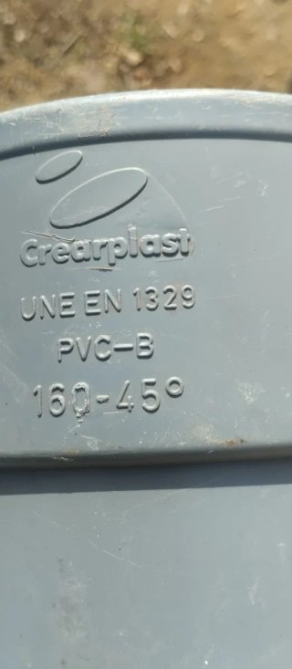 Codo Tubería PVC 160-45º