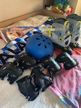 Patines Talla 34-36 + Casco y Protecciones