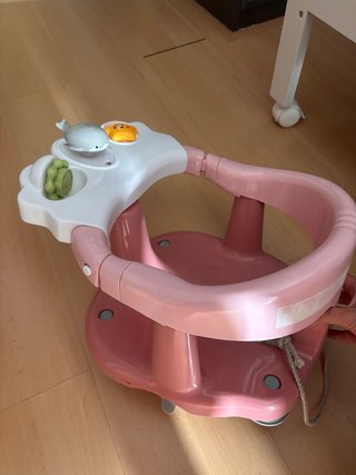 Asiento bañera bebé rosa