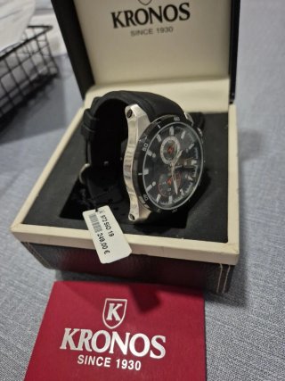 Reloj Kronos Hombre Negro y Plateado