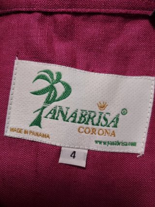 Vestido Pana-Brisa fucsia lino talla M 100% lino