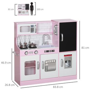 Cucina Giocattolo in Legno per Bambini 3-8 Anni