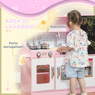 Cucina Giocattolo in Legno per Bambini 3-8 Anni