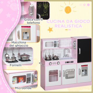 Cucina Giocattolo in Legno per Bambini 3-8 Anni