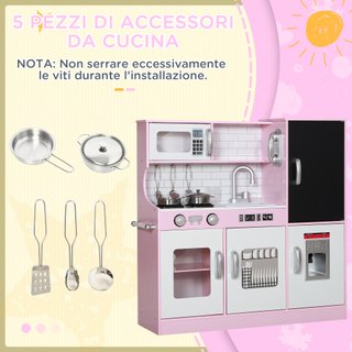 Cucina Giocattolo in Legno per Bambini 3-8 Anni