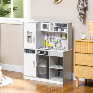 Set Cucina Giocattolo in Legno Fornello con Luci
