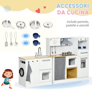 Cucina Giocattolo 2 Pezzi per Bambini 3-6 Anni
