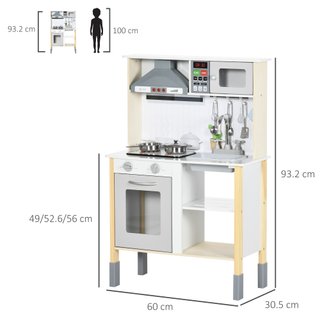 Cucina Giocattolo Bambini con Altezza Regolabile