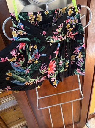 Shorts Zara Basic Estampado Floral Viscosa