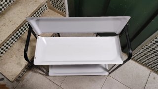 Camarera plegable con ruedas 2 bandejas