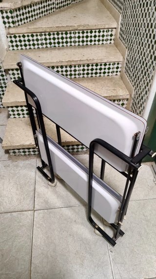 Camarera plegable con ruedas 2 bandejas