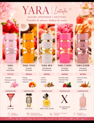 Perfume Yara Lattafa Mujer Dorado Rosa