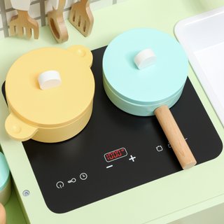 Set Cucina Giocattolo in Legno per Bambini Verde