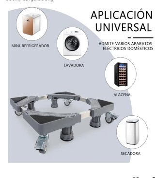 Base ajustable con ruedas para lavadora, cocinas..