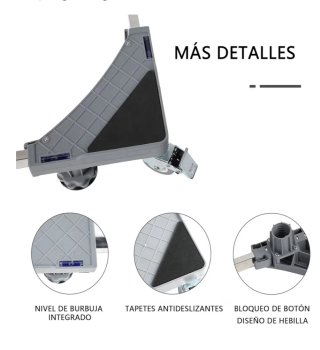 Base ajustable con ruedas para lavadora, cocinas..