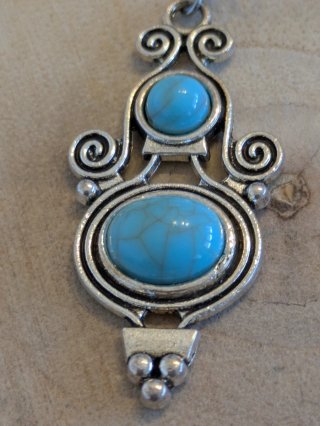 Pendientes colgantes plata y turquesa