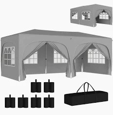 Carpa Plegable 3x6m Gris Tela Oxford sin estrenar