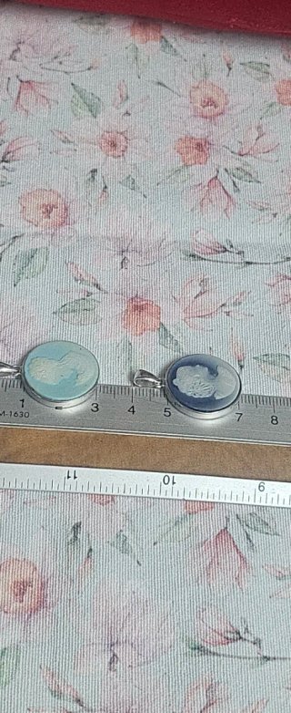Colgante camafeo Plata Mujer Azul