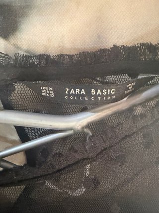 Vestido Zara Negro Encaje Talla S