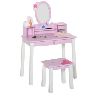 Toeletta per Bambine 3+ Anni in Legno Set Tavolo