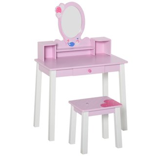 Toeletta per Bambine 3+ Anni in Legno Set Tavolo