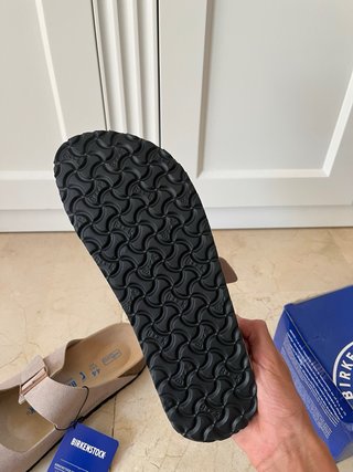 Sandalias Doble Tira Beige o Gris Claro Ante