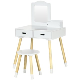 Set Toeletta Bambini con Tavolo Trucco e Sgabello