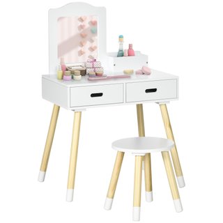 Set Toeletta Bambini con Tavolo Trucco e Sgabello