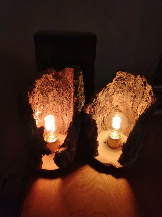 Lampada Fuoco Legno
