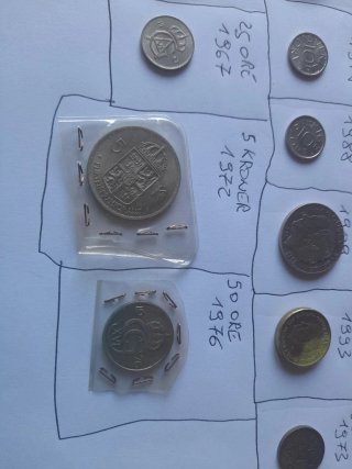 22 monete Svezia kroner varie date