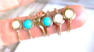 Anillos Plata 925 con Turquesa y Nácar