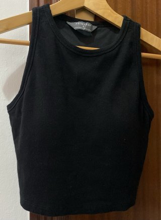 Camiseta sin mangas negra Primark Talla S